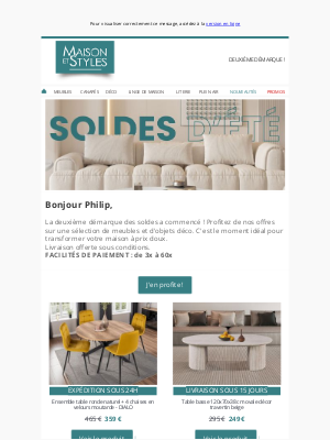 Maison et Styles (France) - Soldes : Nos promos de deuxième démarque