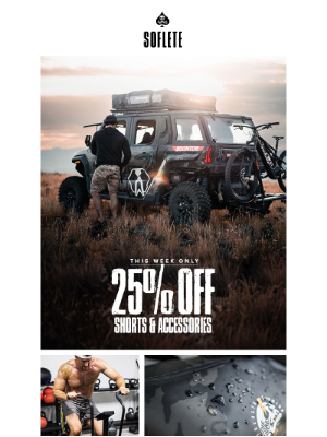 Soflete - Last Chance: 25% OFF Shorts & Accessories