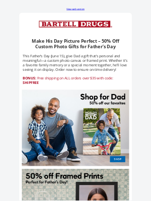 Rite Aid - Half Off for Dad! 🎁 50% Off Canvas & Framed Prints