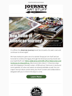Cheap Joe's Art Stuff - Hello Again, American Journey!