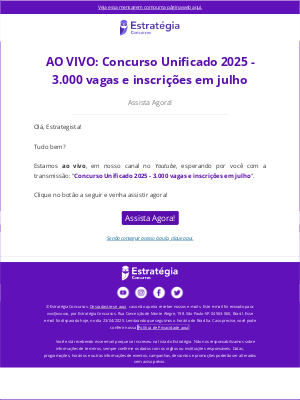 Estratégia Concursos (Brazil) - AO VIVO: Concurso Unificado 2025 - 3.000 vagas e inscrições em julho