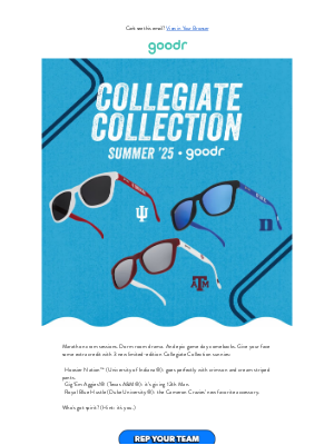 RUN goodr - Calling All Aggies, Hoosiers & Blue Devils 🎓