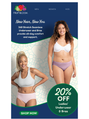 Fruit of the Loom - New Year, New You | Get 20% off Underwear Now