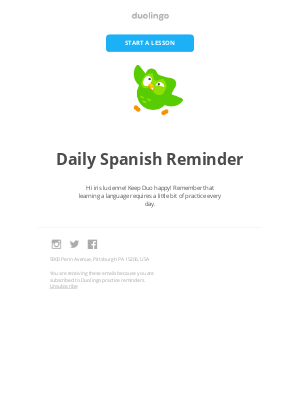 Duolingo - Keep Duo happy with a lesson!