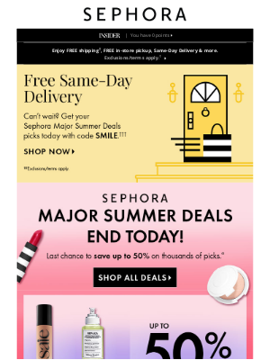 Sephora (Canada) - LAST DAY 👀 Up to 50% off thousands of items.