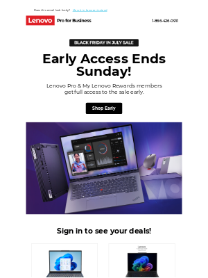 Lenovo - Early access ends Sunday!