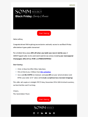 SommSelect - Black Friday Early Access: Mix & Match Wines with 20% Discount!