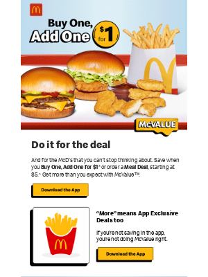 McDonald's - all-day deals + $5 meal deals 🤝