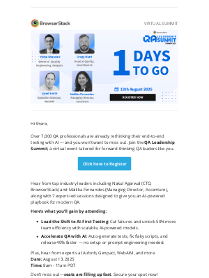 BrowserStack - Don’t Miss Out – Join 7,000+ QA Leaders Transforming Testing with AI!