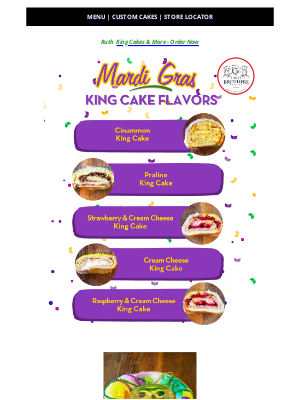 Three Brothers Bakery - Don't Miss Out on Your Weekend King Cake!