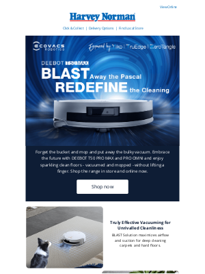 Harvey Norman (Australia) - New ECOVACS DEEBOT T50 Range Out Now | Upgrade to a Hands-Free Clean