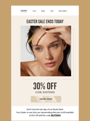 AHAVA - Last 24HRS: Easter Sale & 30% OFF!
