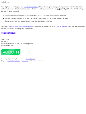 Veeam Software - Don’t miss this essential demo — Protect Your SaaS Data with Veeam Data Cloud