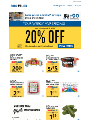 Food Lion - Your MVP Weekly Specials have arrived!