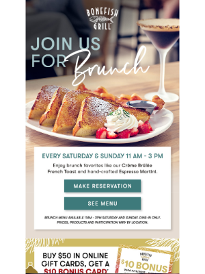 Bonefish Grill - Weekends are made for Brunch 🥂