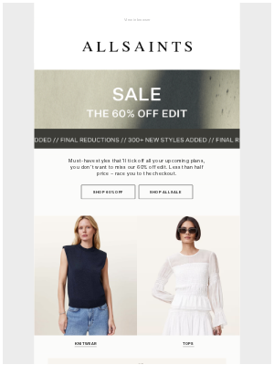 ALLSAINTS (United Kingdom) - Sale: The 60% Off Edit