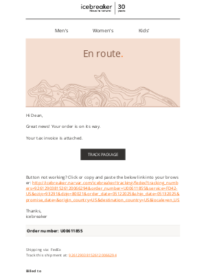 Icebreaker - Your order U00611855 is on its way