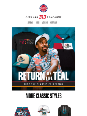 Detroit Pistons - Return of the Teal! Shop the Classic Collection