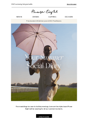 Phase Eight - David, your summer social diary is calling...