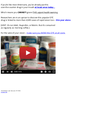 Funding Circle - Popular OTC drug linked to sudden vision loss?