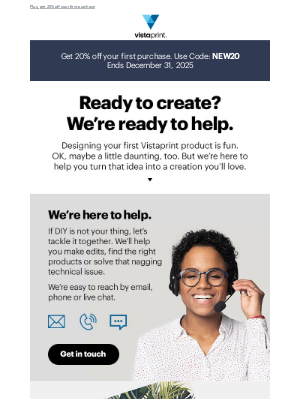 Vistaprint - Let’s create! Your first product in 3, 2, 1…