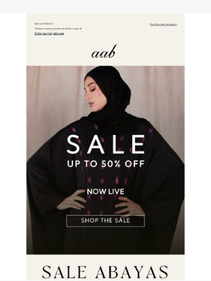Aab - Velvet, Embroidery & More — Sale Abayas Up to 50% OFF