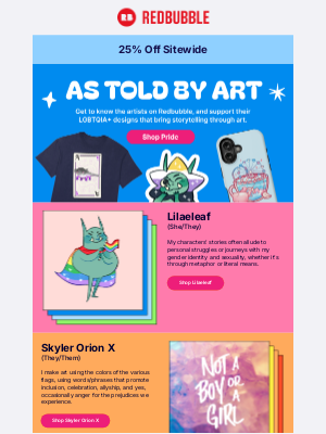 Redbubble - Shop Pride Art 🤝 Support Artists