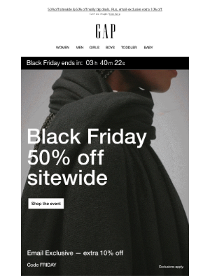 Gap - Gone @ midnight: Black Friday deals ⌛