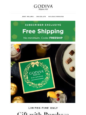 GODIVA - VIP Perks 🔓 Free Shipping + A Gift on Us