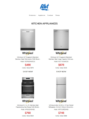 Abt Electronics - Celebrate Early: Save on Whirlpool, Maytag & KitchenAid Appliances