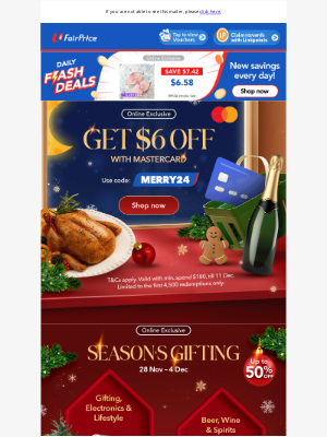 NTUC FairPrice (Singapore) - 💳 Get $6 OFF with Mastercard, exclusively online!