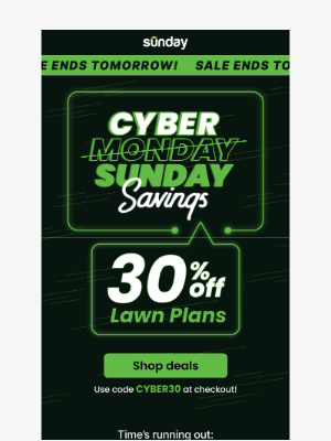 Sunday - Act Fast ⏳ Cyber Monday Lawn Deals Are Disappearing