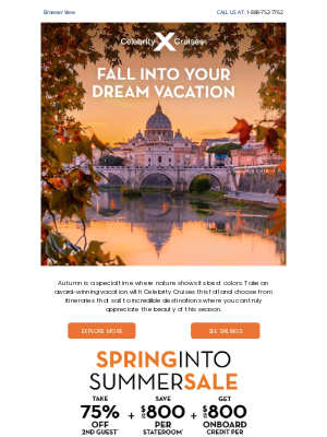 Celebrity Cruises - Summer vacation not enough? Get away this fall.
