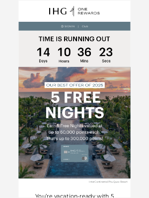 Intercontinental Hotel Group - Grab our best offer of 2025 before it’s gone 💨