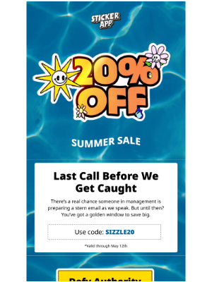 StickerApp - 20% OFF - Final Weekend to Stick It!