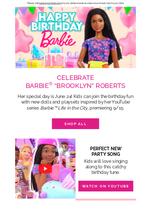 Mattel - Join the birthday fun with Barbie “Brooklyn” Roberts!