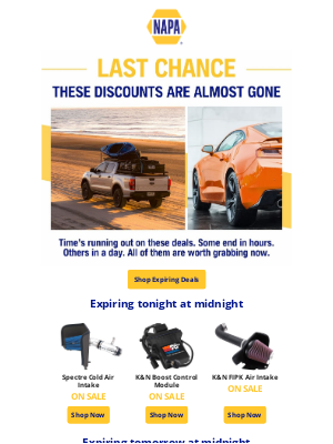 NAPA AUTO PARTS - Grab Your July Bargains Before They're Gone!