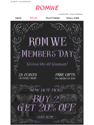 ROMWE - Your Exclusive Members' Day Sale is Live Now! 🎉