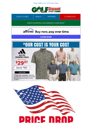 GolfDiscount.com - Adidas Go-To Printed Polos $29.97, Save $50!