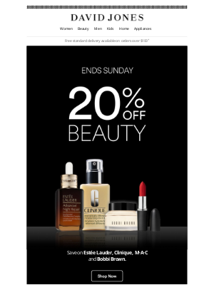 David Jones (Australia) - 20% Off Beauty Must-Haves, Ends Sunday