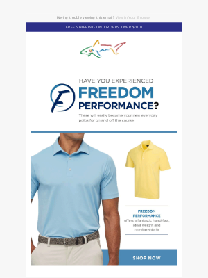 Greg Norman Collection - The Freedom Polo Now Back In Stock