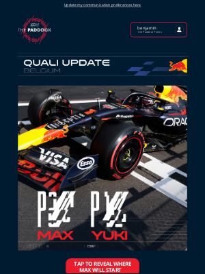 Red Bull Racing - Your Belgian Grand Prix Quali Update is in, Benjamin