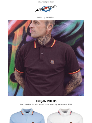Atom Retro - New Trojan Track Tops & More