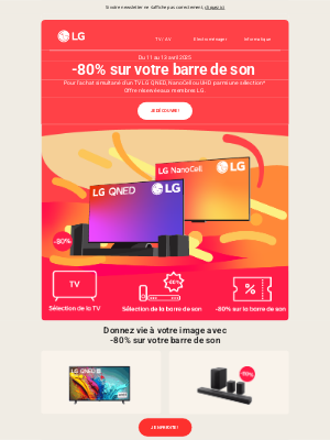 LG (France) - 🔊 Barre de son à -80% : l'offre qui fait du bruit !