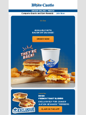 White Castle - French Toast Sliders Are Back!