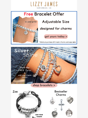 Lizzy James - Get Your Free Silver Bracelet Today!