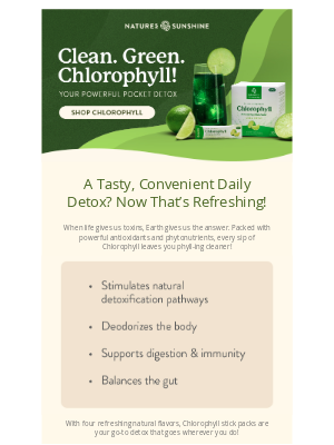 Nature's Sunshine - Your Daily Detox Bio-hack: Chlorophyll