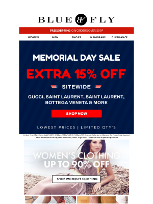 Bluefly - Ends Today: EXTRA 15% Off Every Luxury Label