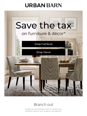 Urban Barn (Canada) - A toast to saving the tax 🥂