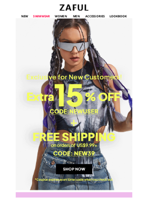 Zaful - Here is your free shipping coupon!